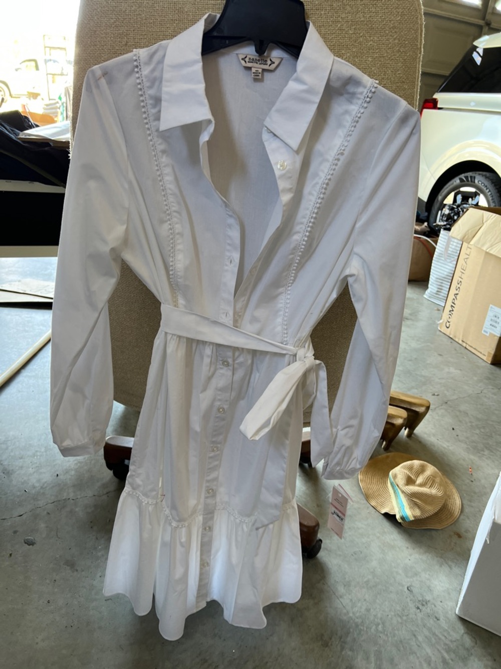 Nanette Lepore White Collared Button Shirt